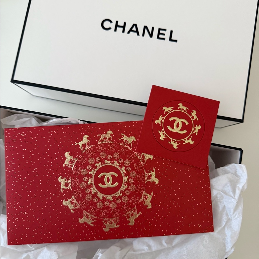 Like New Chanel Lunar New Year 2026 Envelope, Sticker with Small White Gift Box